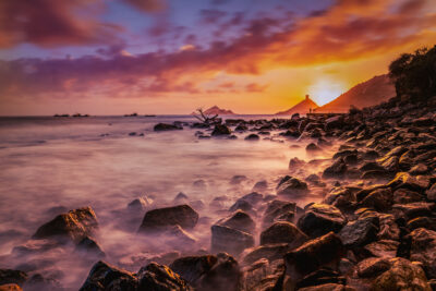 Photographie des Iles Sanguinaires au coucher de soleil - Image prise par Valentine Carré Photographie de paysages et d'animaux en Corse